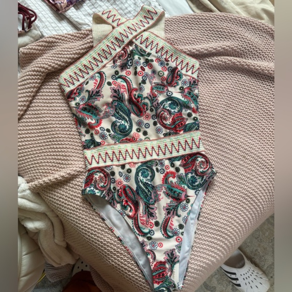 Paisley Print One Piece Swimsuit